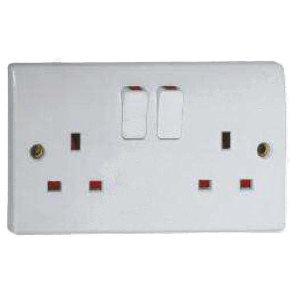 WALL SOCKET DOUBLE /13A X 5PC