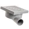 PVC FLOOR DRAIN DIAM 4CM SIDE 10X10