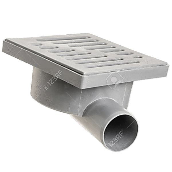 PVC FLOOR DRAIN DIAM 4CM SIDE 10X10