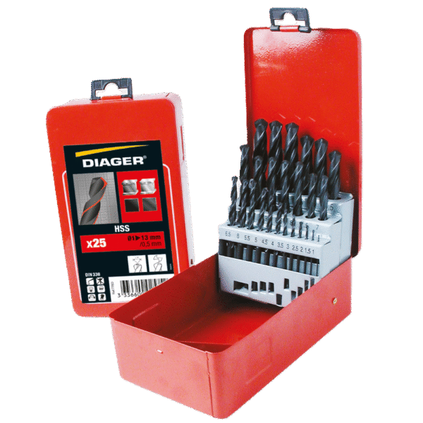 SET DRILL HSS STANDARD DIAGER 1-13 X 25P