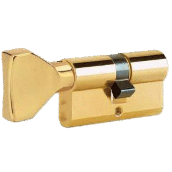 CYL 'EURO' W/THUMBTURN BRASS